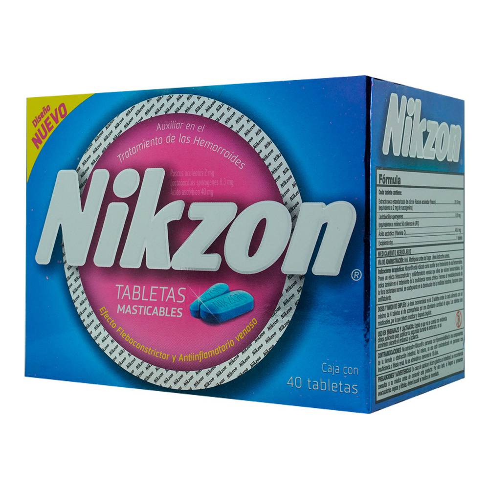 Nikzon Masticable 40 Tabletas
