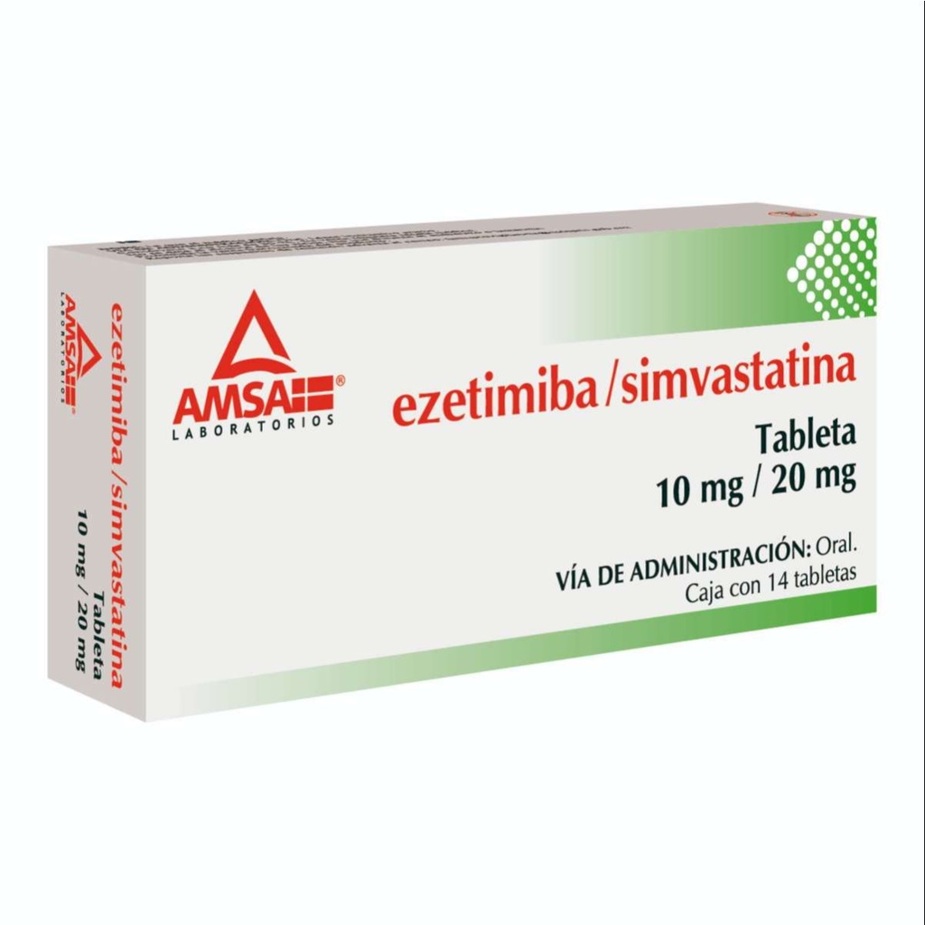 Ezetimiba/Simvastatina 10/20 Mg 14 Tabletas Genérico Amsa