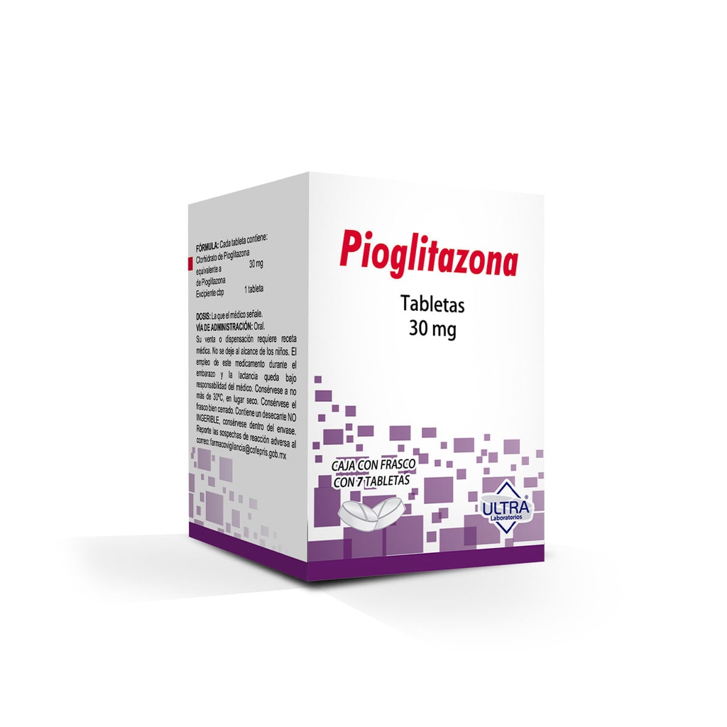 PIOGLITAZONA 30MG 7 TAB ULT LGEN
