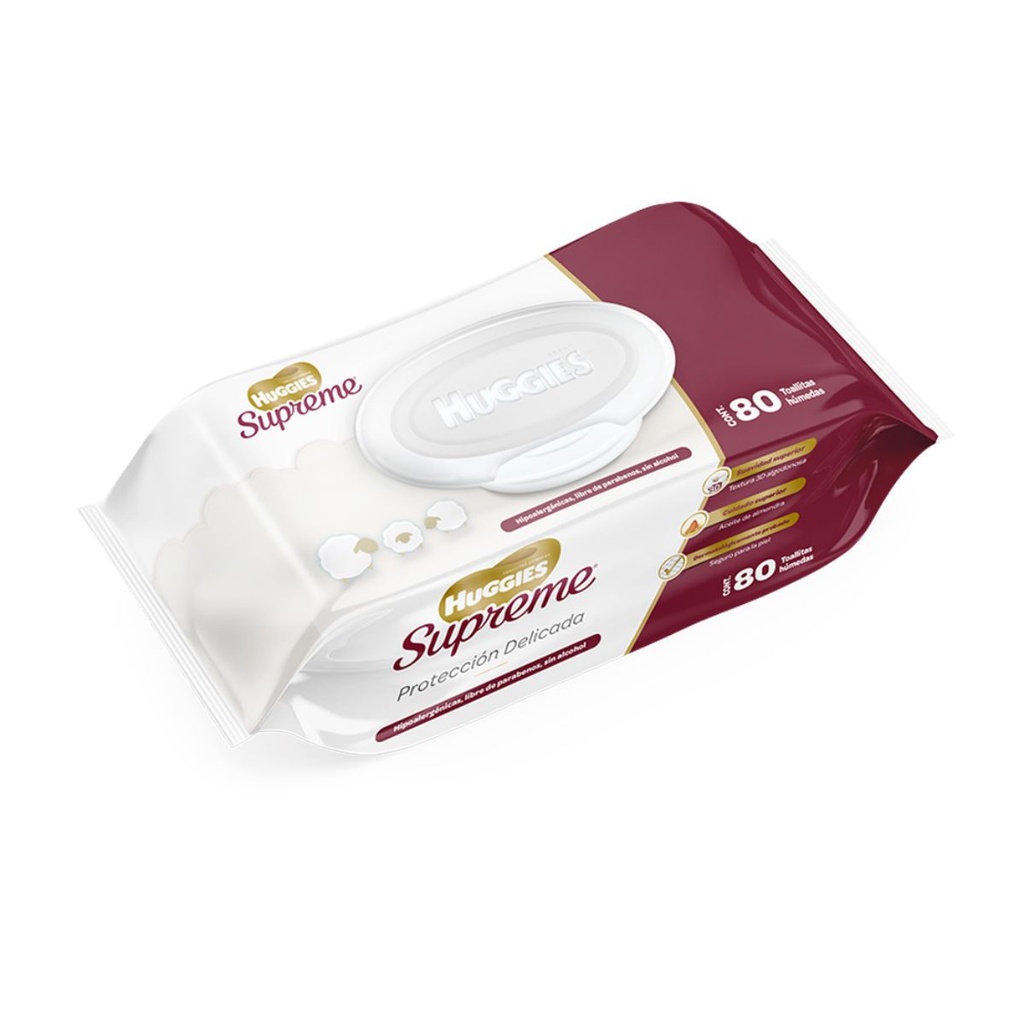 Toallitas Húmedas Huggies Supreme Pure Natural 80 Piezas