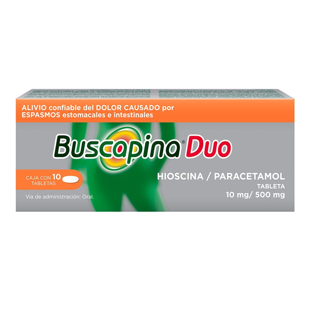 Buscapina Duo Sanofi Hioscina/Paracetamol 10 mg/500 mg Caja Con 10 Tabletas