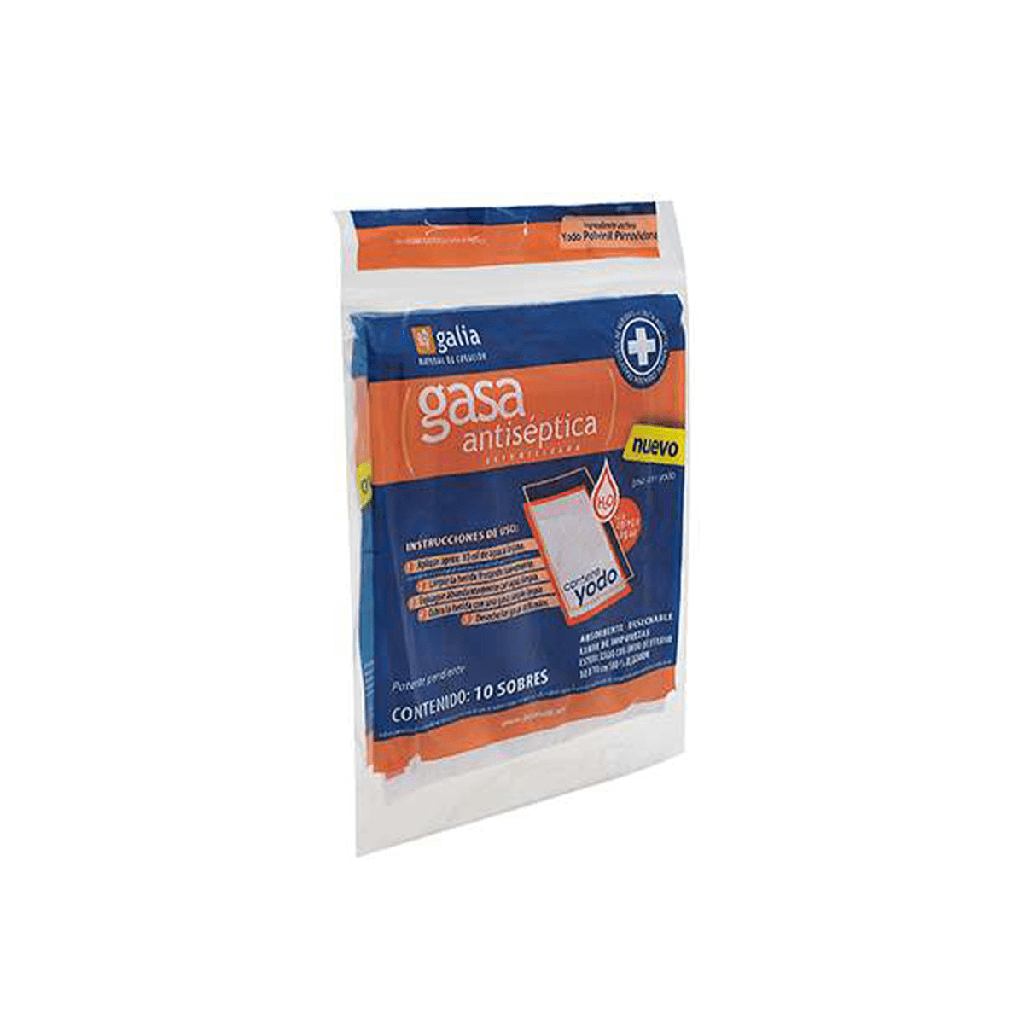 Gasa Galia Esterilizada Antiséptica 10X10 Cm 10 Piezas